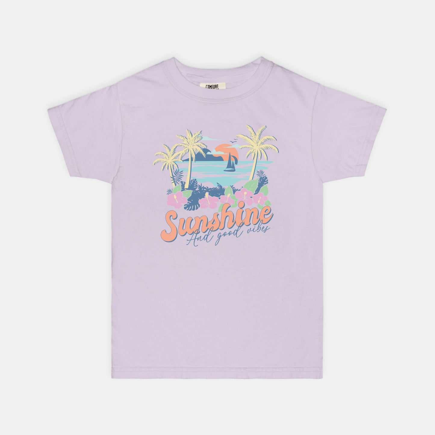 Sunshine and Good Vibes Comfort Color Youth Tee 9018