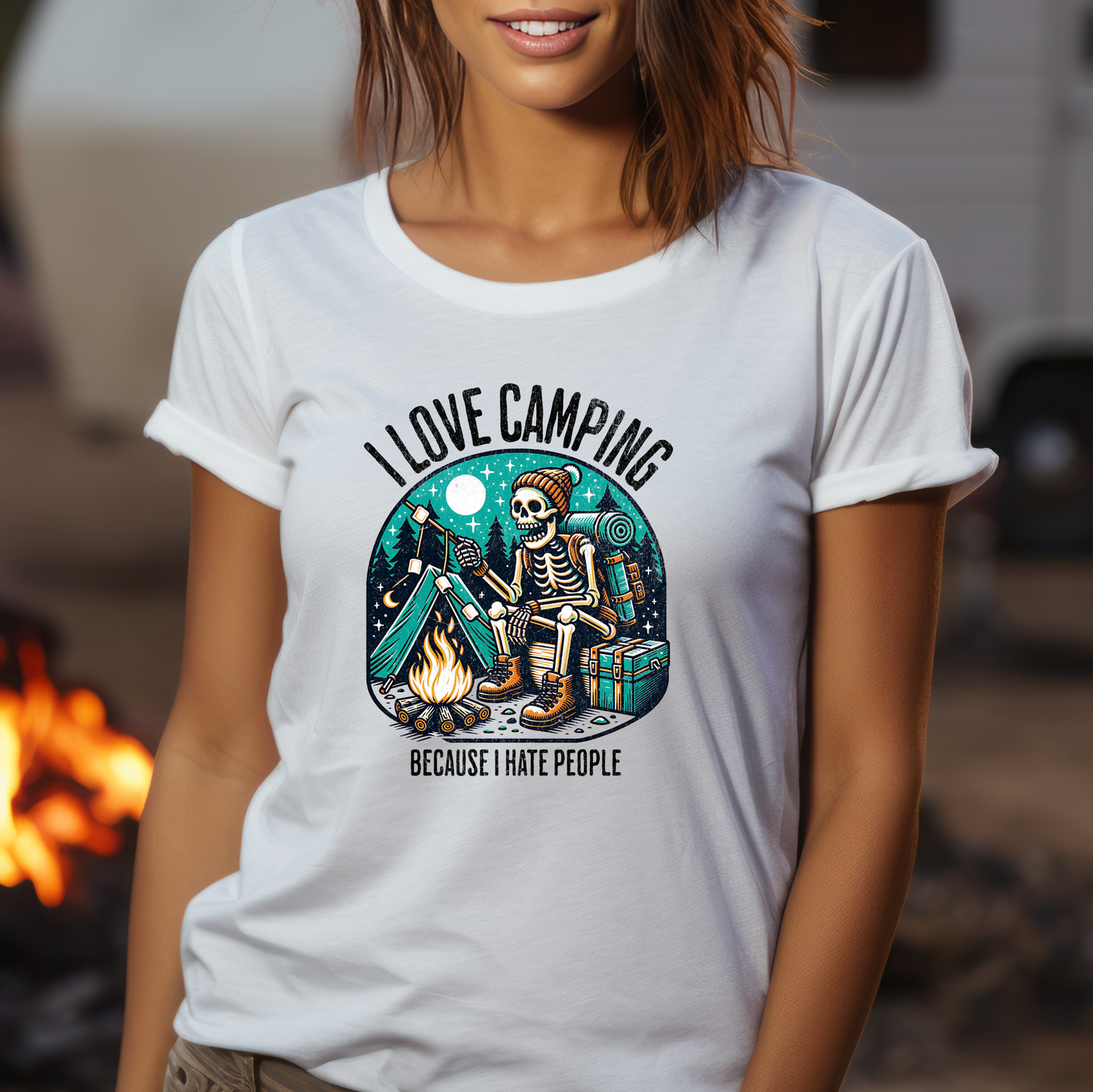 I Love Camping Because I Hate People Unisex Tshirt