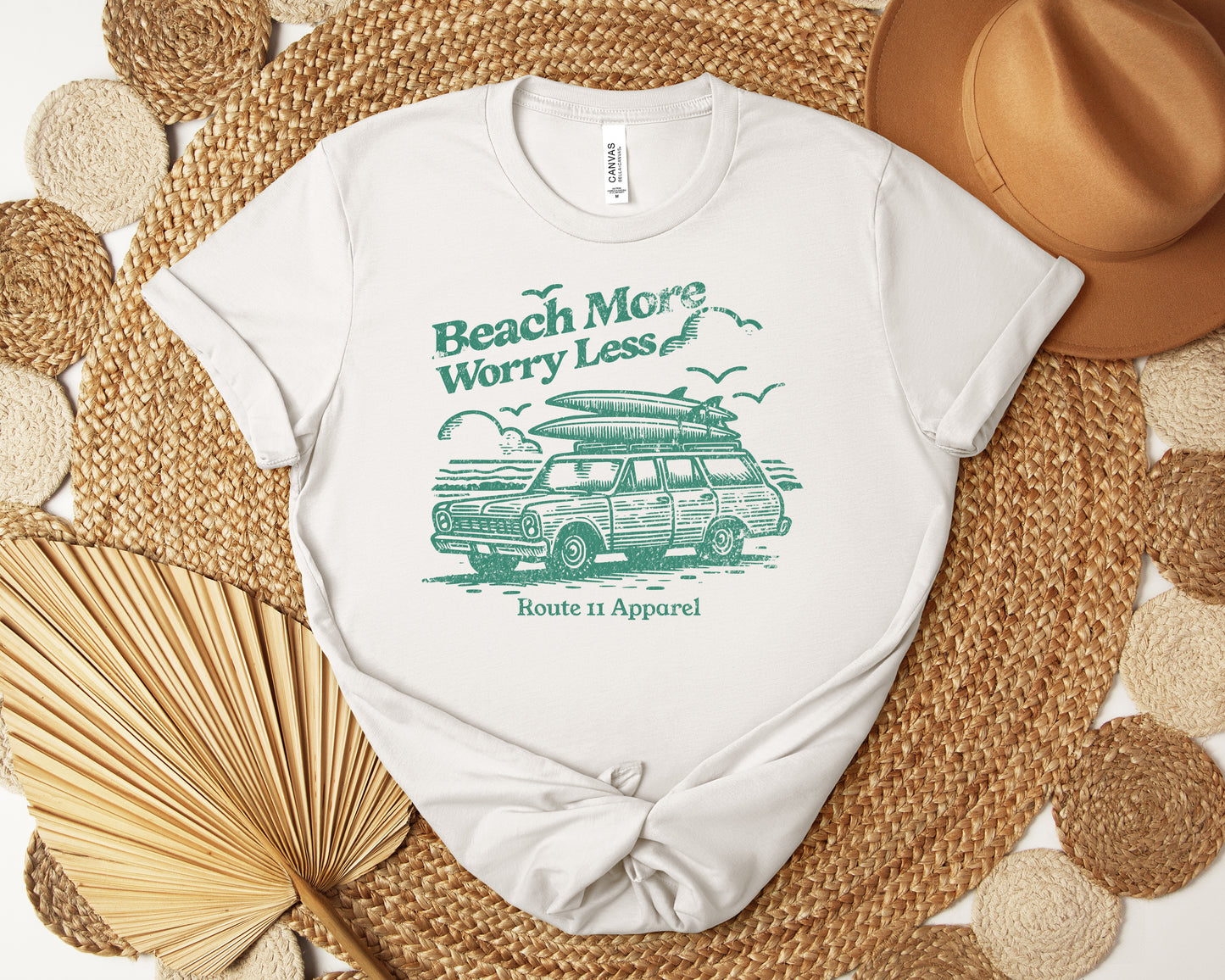 Beach More Worry Less Bella Canvas Unisex Tee 3001CVC