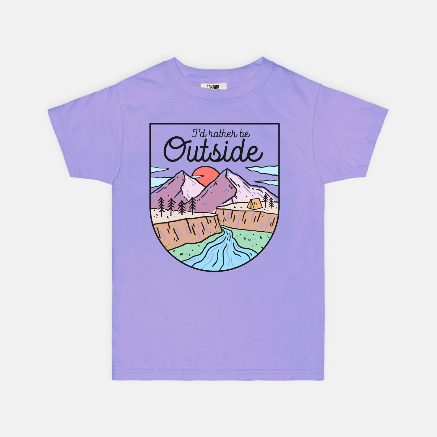 I'd Rather Be Outside Comfort Color Youth Tee 9018