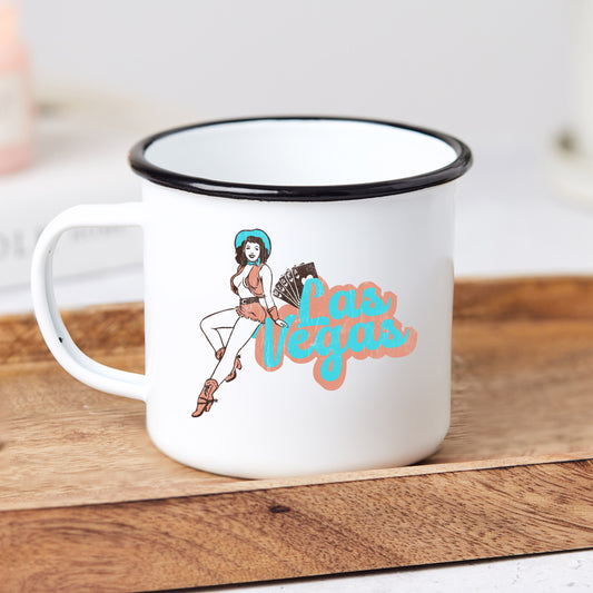 Retro Las Vegas Camp Mug 10 oz. (Black Rim)