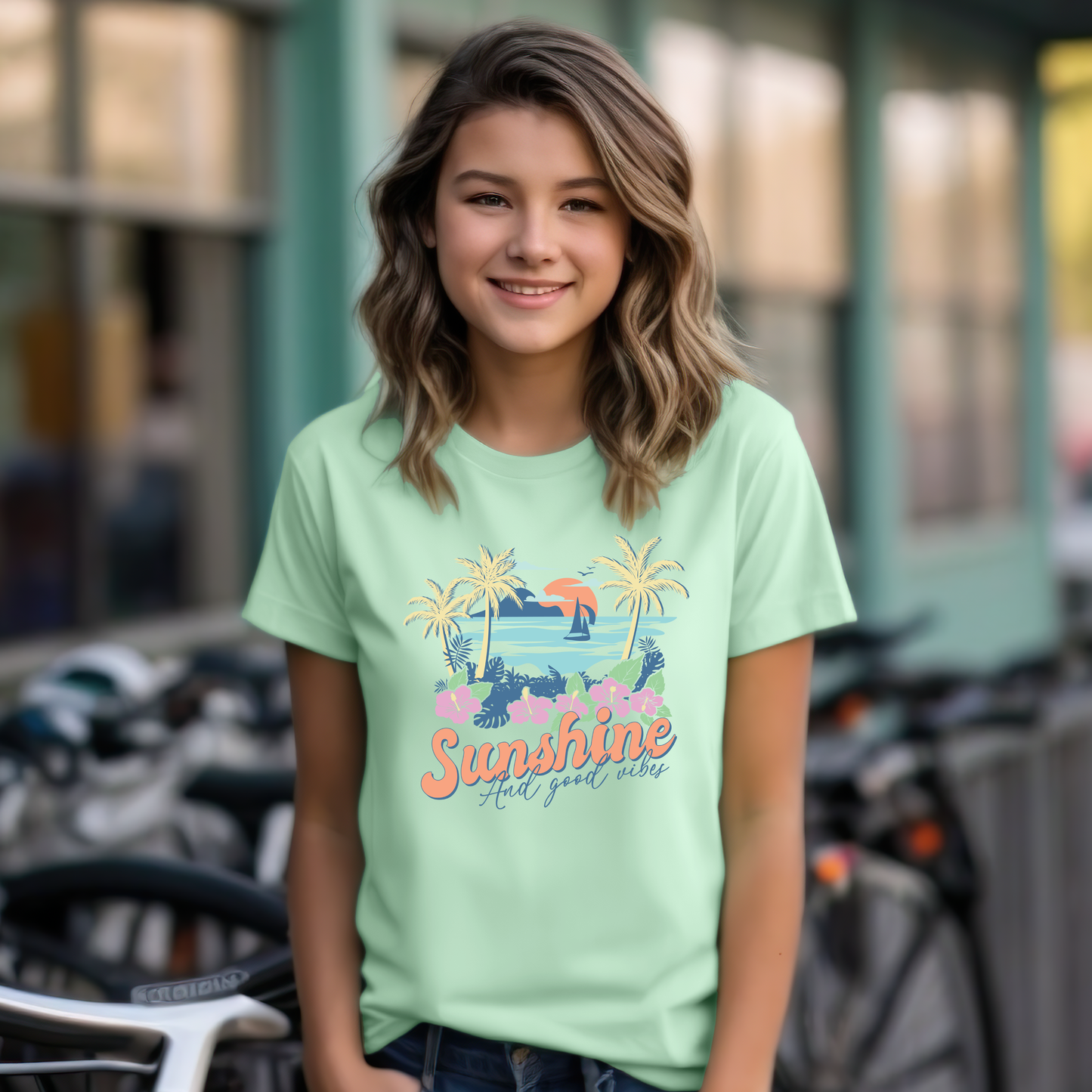 Sunshine and Good Vibes Comfort Color Youth Tee 9018