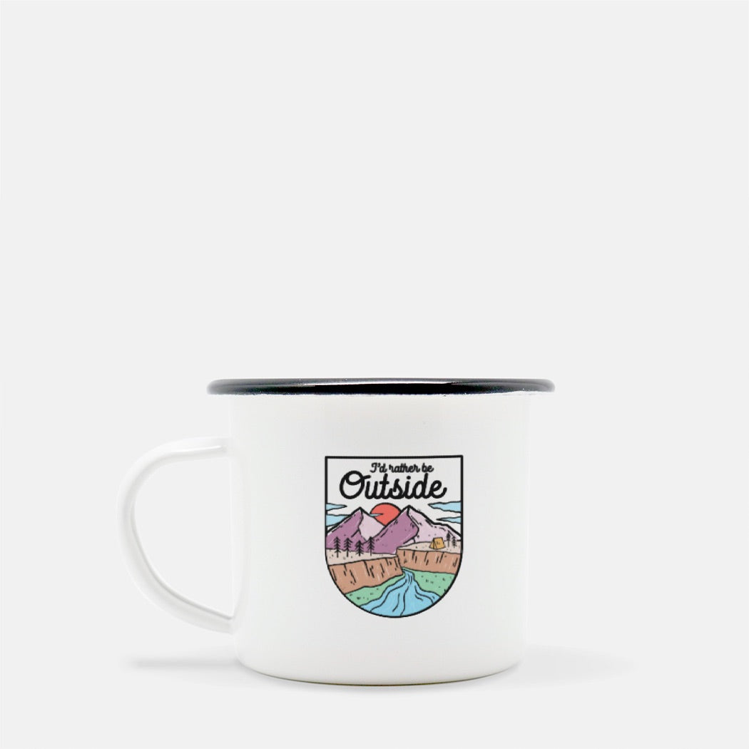 I'd Rather Be Outside Camp Mug 10 oz. (Black Rim)