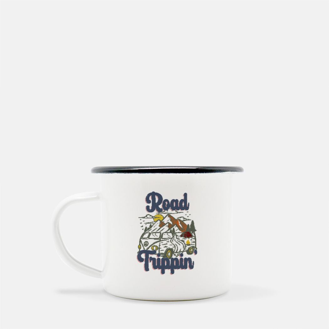 Road Trippin' Camp Mug 10 oz. (Black Rim)